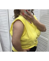 Μπλούζα βαμαβακερη αμάνικη με βάτες